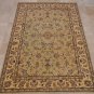 4x6 WOOL & SILK AREA RUG BEIGE IVORY HANDMADE TUFTED