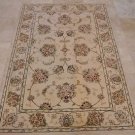 4x6 WOOL & SILK AREA RUG IVORY HANDMADE TUFTED