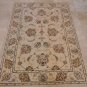 4x6 WOOL & SILK AREA RUG IVORY HANDMADE TUFTED
