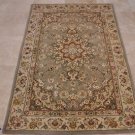 4x6 WOOL & SILK AREA RUG GRAY BEIGE HANDMADE TUFTED
