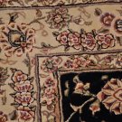 4x6 WOOL & SILK AREA RUG BLACK IVORY HANDMADE TUFTED