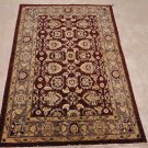 4x6 WOOL AREA RUG HANDMADE VEGETABLE DYE CHOBI WINE NEW