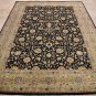 10x14 AREA RUG HANDMADE KNOTTED BLACK GOLD MASTERPIECE