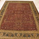 NEW 10x14 AREA RUG HANDMADE KNOTTED RED BLACK GEOMETRIC