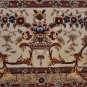 10x14 AREA RUG HANDMADE KNOTTED BLUE IVORY WOOL & SILK