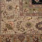 10x14 AREA RUG HANDMADE KNOTTED NAVY BEIGE WOOL & SILK