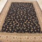 10x14 AREA RUG HANDMADE KNOTTED NAVY BEIGE WOOL & SILK