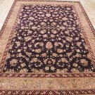 10x14 AREA RUG HANDMADE KNOTTED NAVY TAUPE WOOL & SILK
