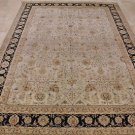 10x14 AREA RUG HANDMADE KNOTTED BEIGE BLACK TWISTED DYE