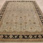 10x14 AREA RUG HANDMADE KNOTTED BEIGE BLACK TWISTED DYE