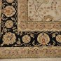 10x14 AREA RUG HANDMADE KNOTTED BEIGE BLACK TWISTED DYE