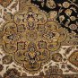 10x14 AREA RUG HANDMADE KNOTTED BLACK IVORY GREEN GOLD