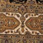 10x14 AREA RUG HANDMADE KNOTTED BLACK IVORY GREEN GOLD
