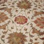 7' ROUND RUG HANDMADE WOOL TRADITIONAL JAIPUR IVORY/BLK