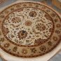 NEW 6 FT ROUND RUG HANDMADE WOOL TRADITIONAL IVORY/GOLD