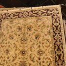 8x10 WOOL AREA RUG HANDMADE GOLD BEIGE PLUM JAIPUR NEW