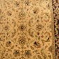 8x10 WOOL AREA RUG HANDMADE GOLD BEIGE PLUM JAIPUR NEW