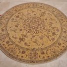 6 FOOT ROUND AREA RUG HAND TUFTED WOOL SILK ORANGE RUST