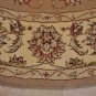 6 FOOT ROUND AREA RUG HAND TUFTED WOOL SILK BEIGE IVORY