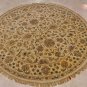 6 FOOT ROUND AREA RUG HAND TUFTED TWISTED WOOL BEIGE
