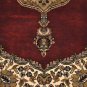 8x10 WOOL HAND KNOTTED AREA RUG RED-TAN BLACK MEDALLION
