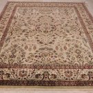 8x10 WOOL HAND KNOTTED AREA RUG BEIGE w/ RED SAROUK