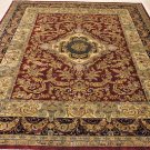 8x10 WOOL HANDMADE AREA RUG BURGUNDY RED BLACK PERSIAN
