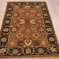 4x6 WOOL AREA RUG PERSIAN RUST BLACK HAND MADE TUFTED