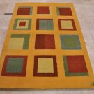 5x7 HAND KNOTTED WOOL AREA RUG GABBEH MODERN GOLD INDIA
