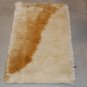 2x3 SHAG AREA RUG HANDMADE FINE SOFT WOOL WHITE BROWN