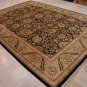 10x14 WOOL AREA RUG FINE PERSIAN BLACK GOLD HANDMADE