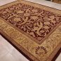 10x14 WOOL AREA RUG VEG DYE HANDMADE BURGUNDY GOLD FINE
