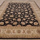 10x14 WOOL AREA RUG VEGETABLE DYE HANDMADE BLACK BEIGE