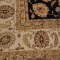 10x14 WOOL AREA RUG VEGETABLE DYE HANDMADE BLACK BEIGE
