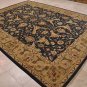 10x14 WOOL AREA RUG VEGETABLE DYE HANDMADE BLUE GREEN