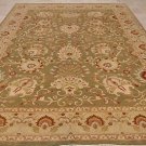 10x14 WOOL AREA RUG VEGETABLE DYE HANDMADE LT GRN GOLD
