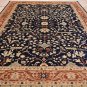 10x14 WOOL AREA RUG VEG DYE HANDMADE BLUE RUST BROWN