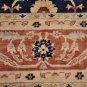 10x14 WOOL AREA RUG VEG DYE HANDMADE BLUE RUST BROWN
