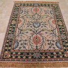 HANDMADE PERSIAN AREA RUG 5x7 BEIGE GREEN REVERSIBLE