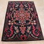 HANDMADE PERSIAN AREA RUG 4x6 NAVY BLUE RED NAIN FINE