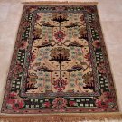 HANDMADE PERSIAN AREA RUG 4x6 BEIGE GREEN NAIN FINE
