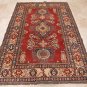 6x9 WOOL AREA RUG HANDMADE KAZAK TRIBAL RED IVORY BLUE