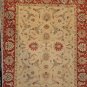 6x9 WOOL AREA RUG HANDMADE VEGETABLE DYE IVORY RUST