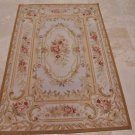 4x6 WOOL AREA RUG FRENCH AUBUSSON HANDMADE IVORY GOLD