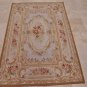 4x6 WOOL AREA RUG FRENCH AUBUSSON HANDMADE IVORY GOLD