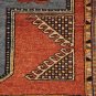 5x6 HAND KNOTTED WOOL AREA RUG RUST BLUE TRIBAL RARE