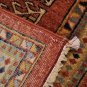 5x6 HAND KNOTTED WOOL AREA RUG RUST BLUE TRIBAL RARE