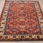 5x6 HAND KNOTTED WOOL AREA RUG RED IVORY KAZAK TRIBAL
