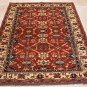 5x6 HAND KNOTTED WOOL AREA RUG RED IVORY KAZAK TRIBAL