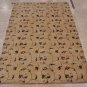 5x6 HAND KNOTTED WOOL AREA RUG BEIGE VEGETABLE DYE THIN
